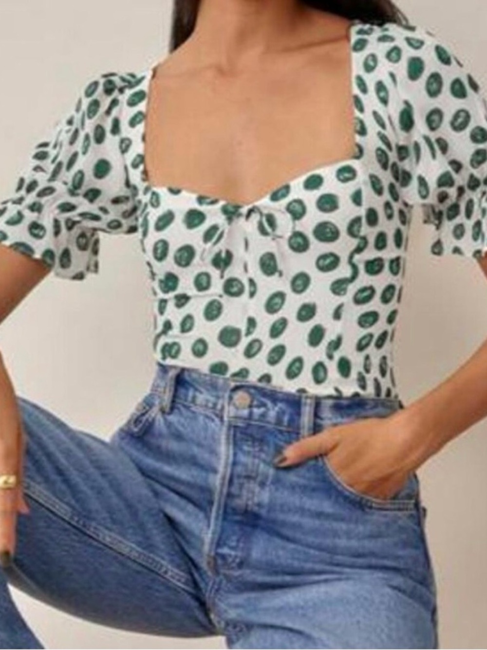 Reformation Delevan top in Tapioca